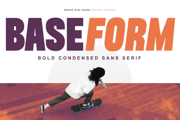 Baseform Bold Condensed Sans Serif Typeface for Digital Branding