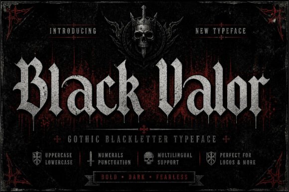 Black Valor: A Bold Blackletter Typeface for Handmade Brands
