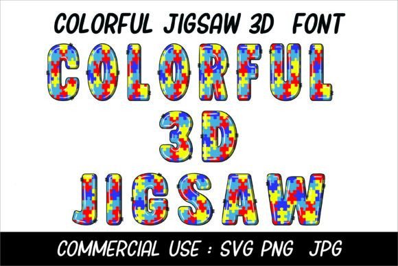 Colorful 3D Jigsaw Font for Bold Branding and Creative Typography