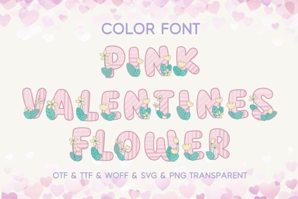 Pink Valentines Flower Typeface for Quirky Brand Identity