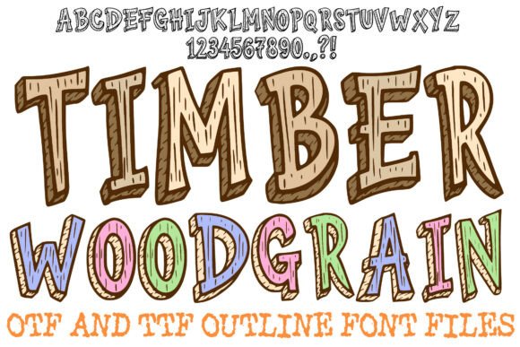 Timber Woodgrain Font for Makers and Designers