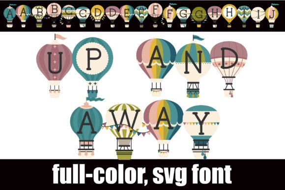 Up and Away: A Whimsical Color Typeface for Creative Branding