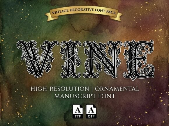 Vine Decorative Display Font for Handmade Brands